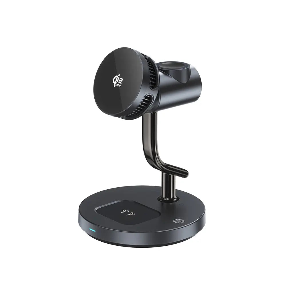 GIZMOGY C72 3-in-1 Qi2.2 25W Fast Magnetic Wireless Charger With Cooling Fan