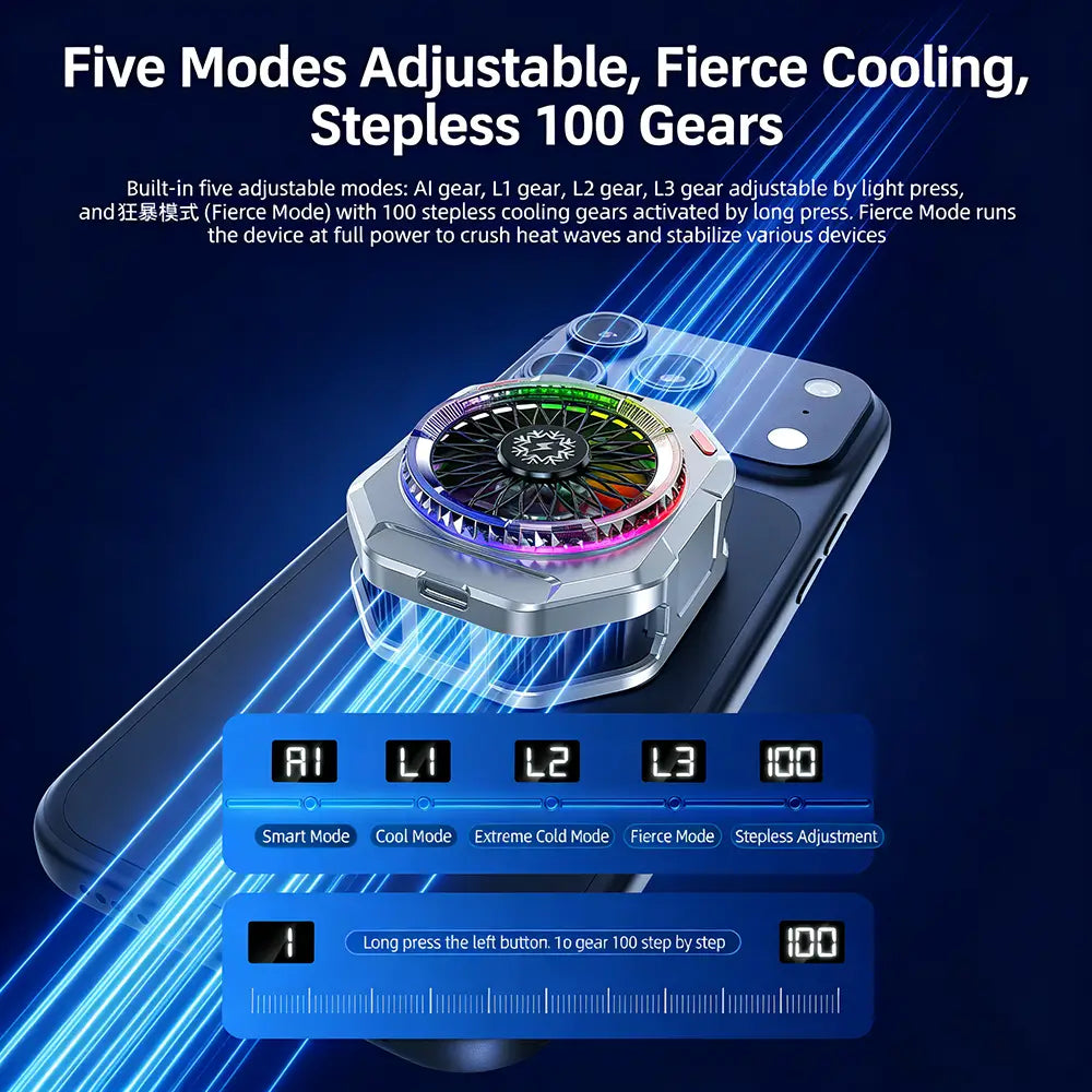 TH28 Magnetic Phone Cooler cooling modes