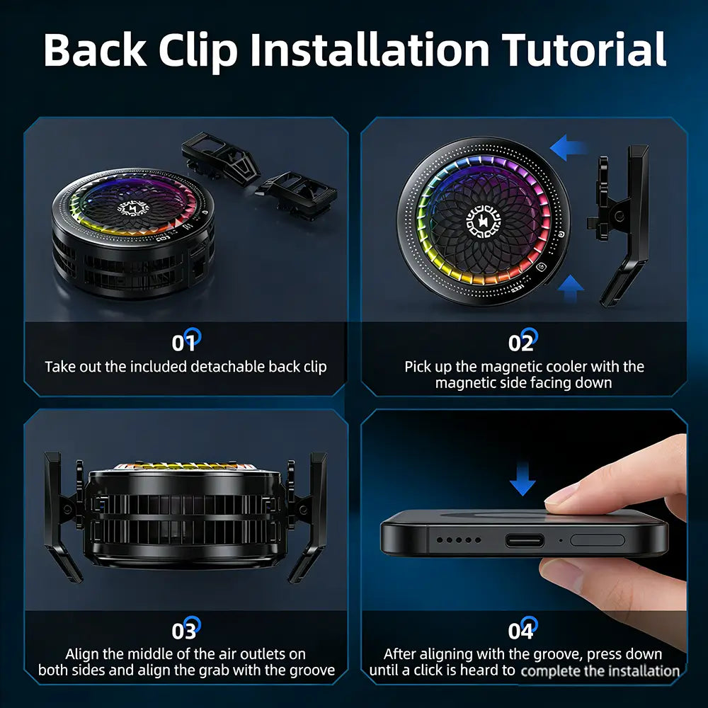 TH29AI Pro Magnetic Phone Cooler back clips