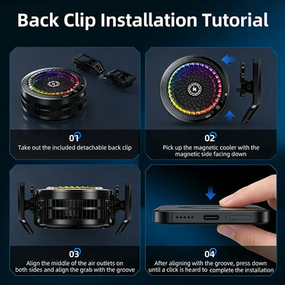 TH29AI Pro Magnetic Phone Cooler back clips