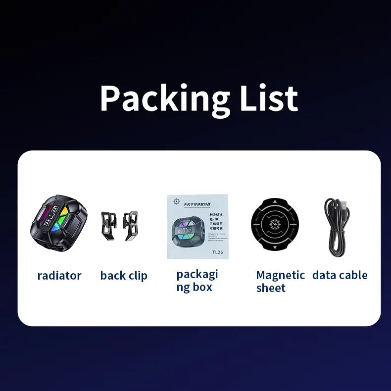 TL26 Magnetic Phone Cooler packing list